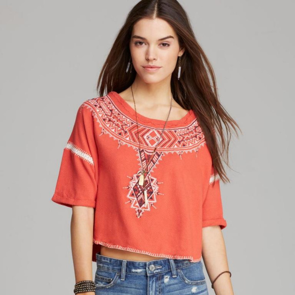 Free People Tops - Free People Coral Avalon Pullover NWT XS $108